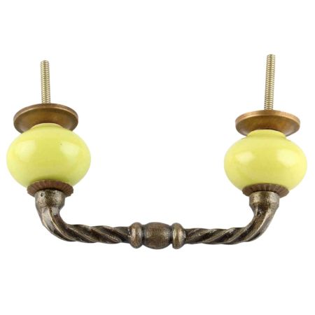 Lime Green Ceramic Cut Bridge Handles